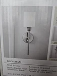 Allen + Roth Donaham Wall Sconce Light Brushed Nickel Finish White Glass 5024117. Fixed Price $30.00.