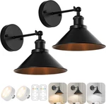 Black Vintage Wireless Battery Operated Wall Sconces, Industrial Cordless. Fixed Price $79.99.