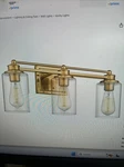 Modern Bathroom Fixture, Hwh 3-LIGHT Wall Vanity Brushed Gold Lights. Fixed Price $72.79.
