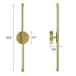 Morauroral 2-PACK 24 In. Modern Gold Battery Operated Wall Sconce Rechargeable. Fixed Price $85.49.