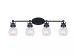 Canarm Vanity 33"X 7.25" 10.25" 4-LIGHT Matte Black W/seeded Glass Shade. Fixed Price $139.99.