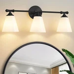 Deyidn 24.33 In. 3-LIGHTS Black Vanity Fixture W/ Opal Frosted Glass Shade. Fixed Price $59.95.