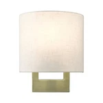 Livex Ada Wall Sconces Light Petite Sconce, Brass/oatmeal/white 42420-01. Fixed Price $133.96.