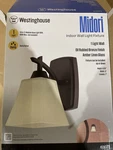 Westinghouse Midori 1 Wall Light, Oil Rubbed Brz/amber Linen - 6307300. Fixed Price $27.53.