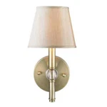 Golden Lighting Waverly 1-LIGHT Aged Brass W/silken Parchment Shade Wall Sconce. Fixed Price $25.99.