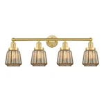 Innovations Chatham 4LT 34" Bath Vanity Light, Satin Gold/clear 616-4W-SG-G146. Fixed Price $644.60.