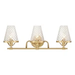 Candler 3-LIGHT Bathroom Vanity In Warm Brass. Fixed Price $310.00.