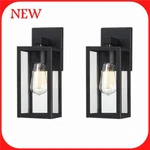 Hukoro Wall Lantern 1-LIGHT Matte Black +outdoor (2-PACK) R16. Fixed Price $94.95.
