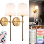 Battery Operated Wall Sconces Set Of 2, Wireless Light With 1000.... Fixed Price $98.92.