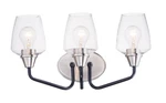 Maxim Goblet 3-LIGHT Bathroom Vanity Black And Satin Nickel. Fixed Price $134.00.