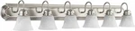 Quorum International 5094-6-165 Light Vanity With Faux Alabaster, Satin. Fixed Price $181.49.