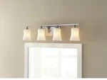 4-LIGHT Chrome Square Bath Vanity By Home Decorators COLLECTION5334. Fixed Price $67.50.