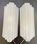 X2 Sarsaparilla Art Deco Wall Sconce Lamp Glass Shades Pair Made Usa Vintage. Fixed Price $625.00.