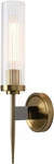 Permo Vintage Brass Gold Wall Sconce Light Clear Ribbed Glass Shade. Fixed Price $25.00.