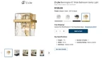 Z-lite 6IN. Gold, Glass Bathroom Vanity Light Model: 1938-1S-MGLD Set Of 2. Fixed Price $80.00.