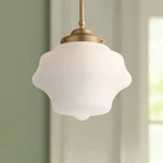 Soft Gold Mini Pendant Light 11" Modern Opal Glass Shade For Dining Room House. Fixed Price $174.99.