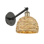 Innovations Lighting 317-1W-12-8 Woven Rattan Sconce Black. Fixed Price $242.00.