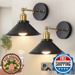 Bailoch Black & Gold Vintage Rechargeable Battery Operated Wall Sconces, Cordles. Fixed Price $74.98.
