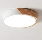 Modern Led Ceiling Light, Flush Mount, Round Wood, 30W, 2400 Lumens, Cool Whi.... Fixed Price $37.14.