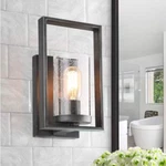 Lnc Modern Transitional Wall Light Sconce Brushed Gray - Seeded Glass Shade. Fixed Price $19.97.