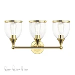 Livex Ashridge 3LT Vanity Sconce, Polished Brass/clear 14133-02. Fixed Price $419.96.