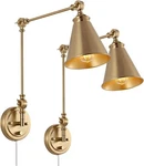 Wingbo Gold Swing Arm Wall Sconce Adjustable Hardwired Lamp Set Of 2. Fixed Price $79.95.