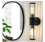 Deyidn 19.92" 2-LIGHT Black Vanity Clear Glass Rod Dimmable Bathroom. Fixed Price $33.71.
