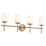 Brushed Natural Brass Four Light Bath From The Ali Collection. Fixed Price $359.99.