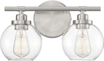 8-4050-2-SN Carson Mid-century Modern Clear Glass Bathroom Vanity, 2-LIGHT 120. Fixed Price $379.99.