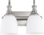 Quorum 5011-2-65 Richmond 12.5" 2-LIGHT Bath Vanity Satin Nickel. Fixed Price $112.00.