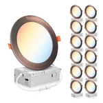 Parmida 12 Pack 6 Inch 5CCT Ultrathin Led Recessed Lighting With Jbox, 2700K/.... Fixed Price $221.79.