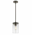 Kichler Crosby 43996OZ Olde Bronze 1-LIGHT 6"W Mini Pendant W/clear Glass Shade. Fixed Price $31.17.