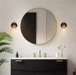 Black Gold Sconce, Clear Glass For Bathroom, Hallway, Bedroom And Living. Fixed Price $20.00.