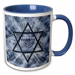 3DROSE Hanukkah Menorah With Star Of David Two Tone Blue Mug, 11OZ. Fixed Price $11.99.