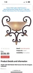 Metropolitan N2230-355 Zaragoza Wall Scone Retail $350. Fixed Price $75.00.