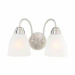 Hampton Bay Hamilton Brushed Nickel 2-VANITY Lights With Frosted Glass Shades. Fixed Price $26.96.