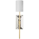 Worlds Away Virginia Beveled Mirror Gold Leaf Wall Sconce White Shade Nob. Fixed Price $64.95.