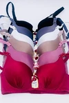 New 6 Pcs Lot Wire Multicolor Light Padded Full Cover Demi Bras Bcd Cups. Fixed Price $29.88.