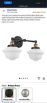 Linea Di Liara Lavagna Farmhouse Matte Black Gold Milk Glass Bathroom Light. Fixed Price $80.00.