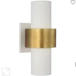 New Visual Comfort Chalmette Layered Wall Sconce White Gold Metal Glass Brass. Fixed Price $94.50.