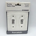 Vtg Porcelain Double Light Switch Wall Cover Plate Farmhouse Cottage New Os 1986. Fixed Price $19.95.