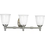 3 Light Farmhouse Style 24.5 Inches Wide By 8.75 High-brushed Nickel. Fixed Price $190.95.