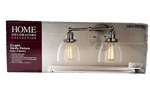 Home Decorators Collection Evelyn 2 Light Brushed Nickel Bathroom Vanity. Fixed Price $31.34.