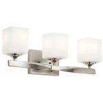 Vanity Light 22.75 3 Brushed Nickel Satin Etched Kichler Marette. Fixed Price $369.99.