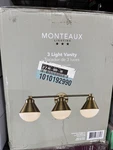 Monteaux Lighting 25.5 In. 3-LIGHT Gold Vanity Opal Glass Shades HS-8601-1. Fixed Price $34.99.