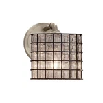 Justice Wire Glass Bronx 1 Light Wall Sconce, Nickel WGL-8467-30-GRCB-NCKL. Fixed Price $128.16.