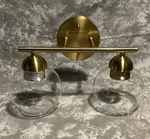 2- Light Vanity With Golden Finish & Clear Glass Item # 41923GD. Fixed Price $41.30.