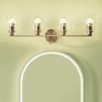 Kichler Gioe 32.25 In 4-LIGHT Vanity With Clear Fluted Glass Champagne Bronze. Fixed Price $214.99.