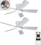 Depuley 42-INCH Ceiling Fans With Lights: Flush Mount Remote Co. Fixed Price $76.04.