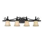 Golden Lighting 4074-4 Rbz Belle Meade 4-LIGHT Bath Rubbed Bronze With Tea. Fixed Price $250.00.